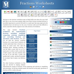Understanding Fractions Worksheets