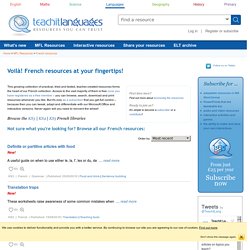 Teachit Languages - French teaching resources - printable worksheets and whiteboard activities
