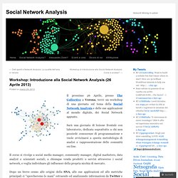 Workshop: Introduzione alla Social Network Analysis (26 Aprile 2013)