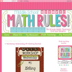 Middle School Math Rules!: Workshop Wednesday #1-Getting Started