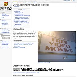 Workshops/FindingFreeDigitalResources - Wiki.ucalgary.ca