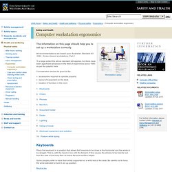 Computer workstation ergonomics : Safety and Health : The University of Western Australia