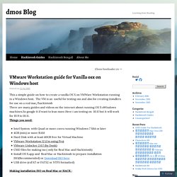 VMware Workstation guide for Vanilla osx on Windows host