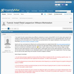 Tutorial: Install Retail Leopard on VMware Workstation