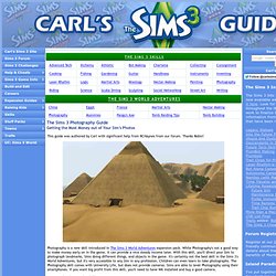 The Sims 3 World Adventures Photography Skill Guide