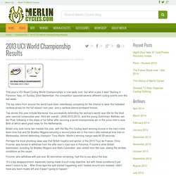 2013 UCI World Championship Results - Merlin Cycles Blog