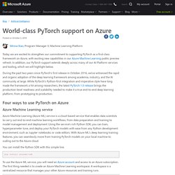 World-class PyTorch support on Azure