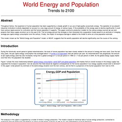 World Energy and Population