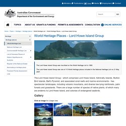 World Heritage Places - Lord Howe Island Group