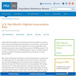 U.S. Has World's Highest Incarceration Rate