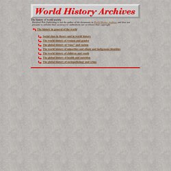 World History Archives: History of world society