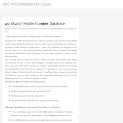 world wide Mobile Number Database