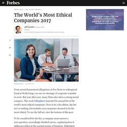The World's Most Ethical Companies 2017