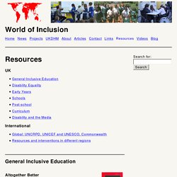 World of Inclusion – Resources