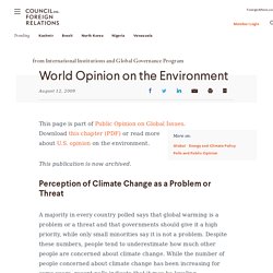 World Opinion on the Environment