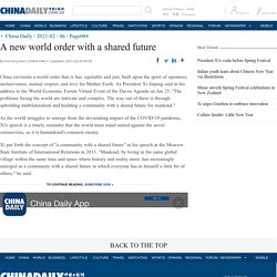 A new world order with a shared future - Chinadaily.com.cn