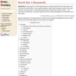 Project Gutenberg: World War I bookshelf