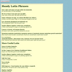 My World and Welcome... Funny Pages: Handy Latin Phrases