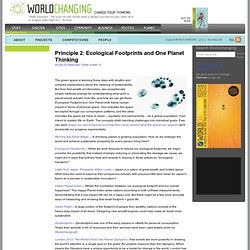 Principle 2: Ecological Footprints and One Planet Thinking