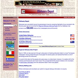 Obituary Depot - WorldWide Obituary Locator and Newspaper Directory