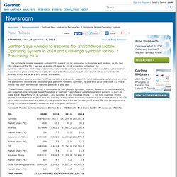 Says Android to Become No. 2 Worldwide Mobile Operating System in 2010 and Challenge Symbian for No. 1 Position by 2014