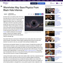 Wormholes May Save Physics From Black Hole Infernos