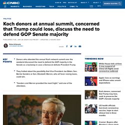 Koch donors worried Trump may lose, seek to preserve GOP Senate majority