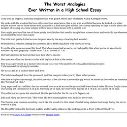 The Worst Analogies Ever Written in a High School Essay