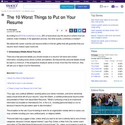 worst-things-to-put-on-resume-fins: Personal Finance News from Yahoo! Finance