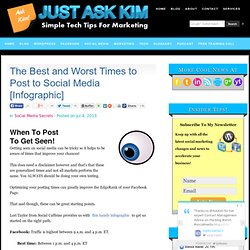 The Best and Worst Times to Post to Social Media [Infographic]