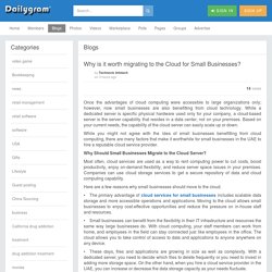 Why is it worth migrating to the Cloud for Small Businesses?