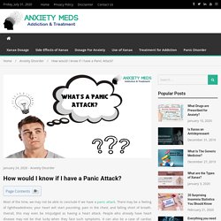How Would I Know If I Have A Panic Attack?