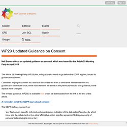 WP29 Updated Guidance on Consent