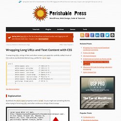 Wrapping Long URLs and Text Content with CSS