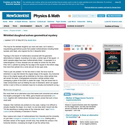 Wrinkled doughnut solves geometrical mystery - physics-math - 30 April 2012