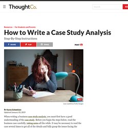 How to Write a Case Study Analysis for Business School