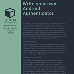 Write your own Android Authenticator