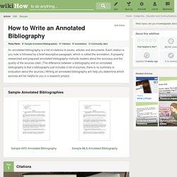 How to Write an Annotated Bibliography: 13 Steps