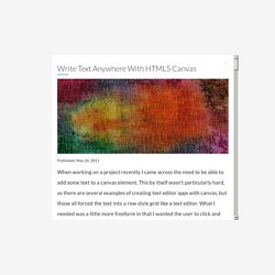 Write Text Anywhere With HTML5 Canvas