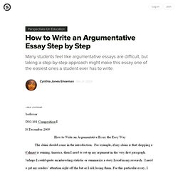 Write an argumentative essay step by step