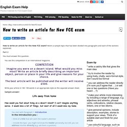 How to write an article for New FCE exam