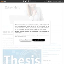 Tips for Writing a Good Thesis