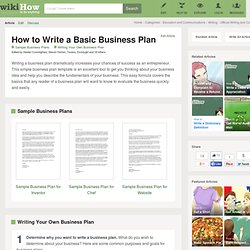 How to Write a Basic Business Plan (with Sample Business Plans)