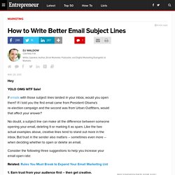 How to Write Better Email Subject Lines