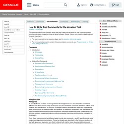 How to Write Doc Comments for the Javadoc Tool