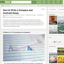 3 Ways to Write a Compare and Contrast Essay