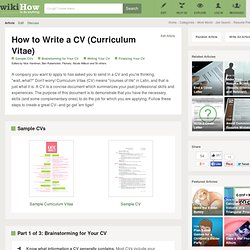 How to Write a CV (Curriculum Vitae): 21 steps