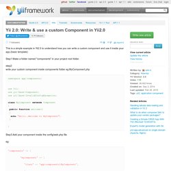 Write & use a custom Component in Yii2.0