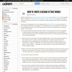 HOW TO: Write A Design CV That Works - Design Career Guidance - Adrem Group