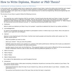 How to Write Diploma, Master or PhD Thesis?